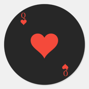 Königin des Herzens Kostümdecke Kartenspielen Runder Aufkleber