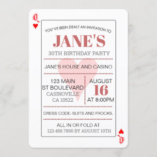 Königin des Herzens Poker Karten spielen Geburtsta