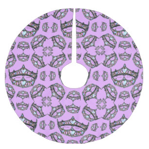 Königin des Herzens Silver Crown Tiaras rosa thist Polyester Weihnachtsbaumdecke