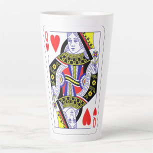 Königin des Herzens, überspannte Grafik, Spielkart Milchtasse