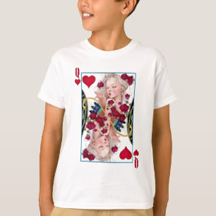 Königin des Herzens, überspannte Grafik, Spielkart T-Shirt