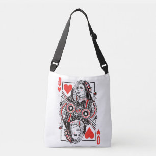 Königin des Herzens, überspannte Grafik, Spielkart Tragetaschen Mit Langen Trägern