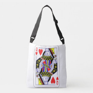 Königin des Herzens, überspannte Grafik, Spielkart Tragetaschen Mit Langen Trägern