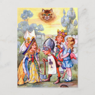 Königin des Herzens und der Alice im Wunderland Postkarte