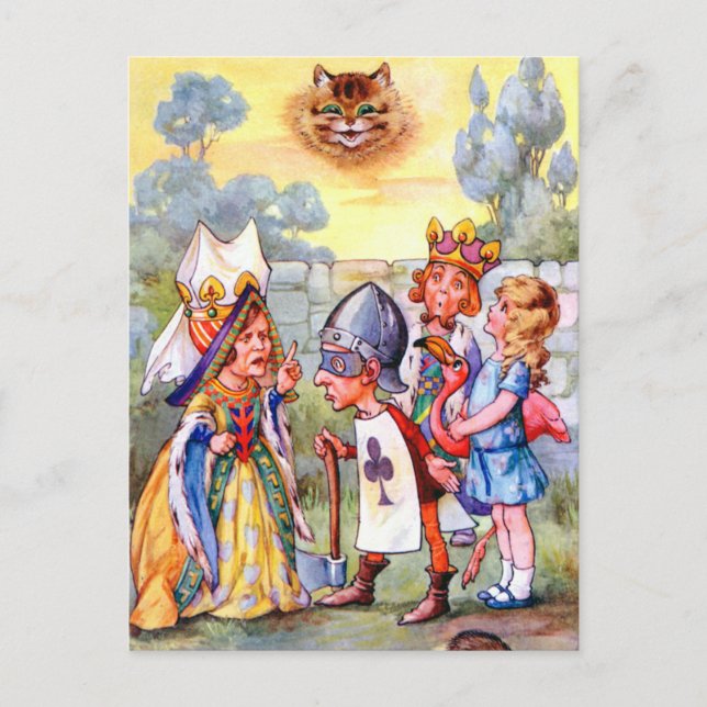 Königin des Herzens und der Alice im Wunderland Postkarte (Vorderseite)