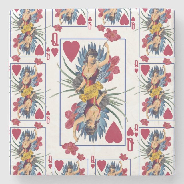 Königin des Herzens und der Blume Steinuntersetzer (Vorderseite)