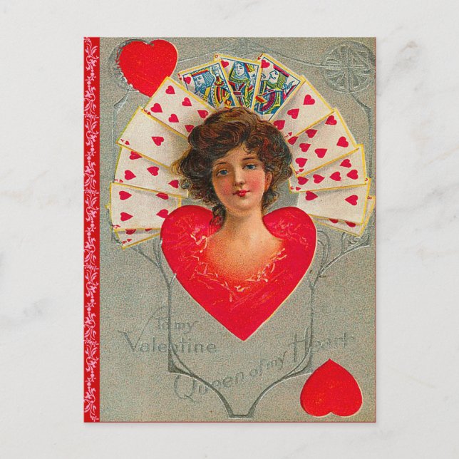 Königin des Herzens Valentine Postkarte (Vorderseite)