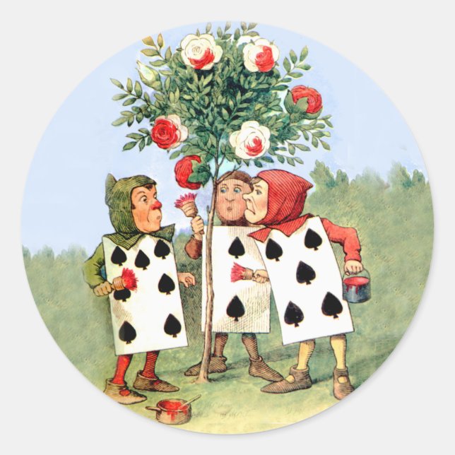 Königin des Herzogs Paint the Queens Rose Runder Aufkleber (Vorderseite)