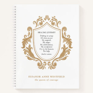 Königin des Mutes Heilungsreise Gedicht Gold Baroc Notizbuch