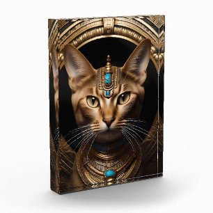 Königin des Nils: Cleopatra die Katze mit Kopfschm Fotoblock