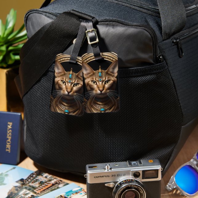 Königin des Nils: Kleopatra die Katze in der Hitze Gepäckanhänger (Vorderseite & Rückseite)