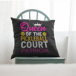 Königin des Pickleball Court Personalisiert Name Kissen