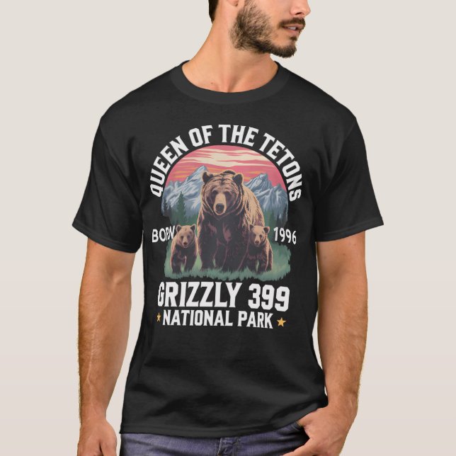 Königin des Tetons Grizzly 399 Nationalparks T-Shirt (Vorderseite)