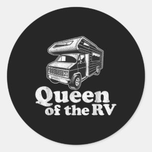 Königin des Wohnmobils Lustiges Camping Retro Wohn Runder Aufkleber