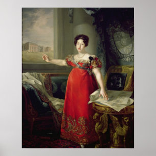 Königin Dona Maria Isabel de Braganza, 1829 (Öl au Poster