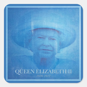 Königin Elisabeth II 1926-2022 Quadratischer Aufkleber