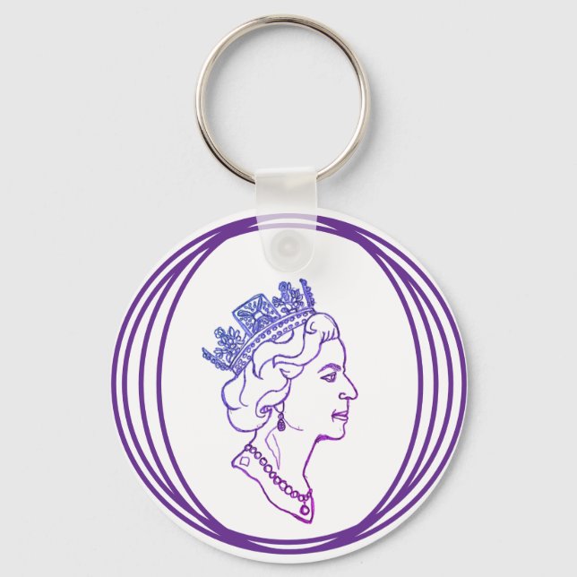Königin Elisabeth Profil Schlüsselanhänger (Rückseite)