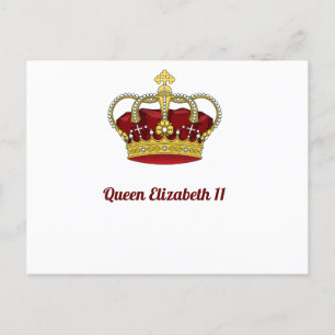 Königin Elizabeth 11 Crown Postkarte