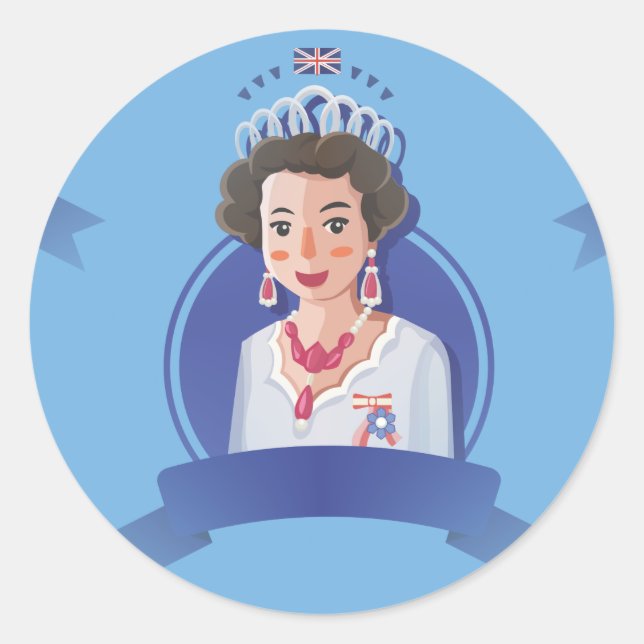 Königin elizabeth 2 runder aufkleber (Vorderseite)