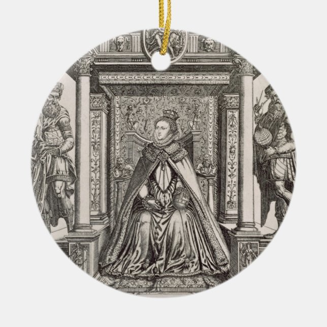 Königin Elizabeth I (1533-1603) als Gönner von Keramik Ornament (Vorne)