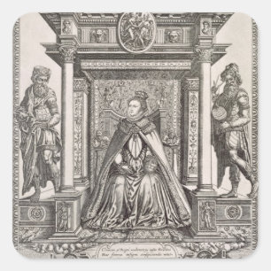 Königin Elizabeth I (1533-1603) als Gönner von Quadratischer Aufkleber