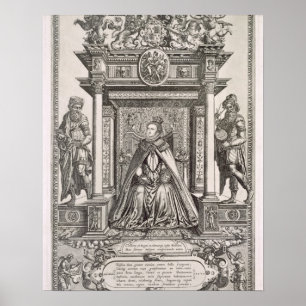 Königin Elizabeth I (1533-1603) als Schutzpatron v Poster