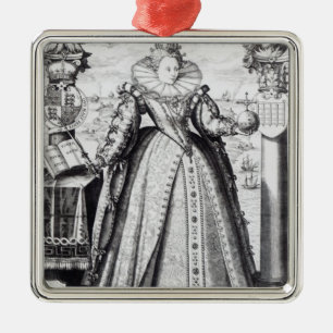 Königin Elizabeth I 1596 Silbernes Ornament