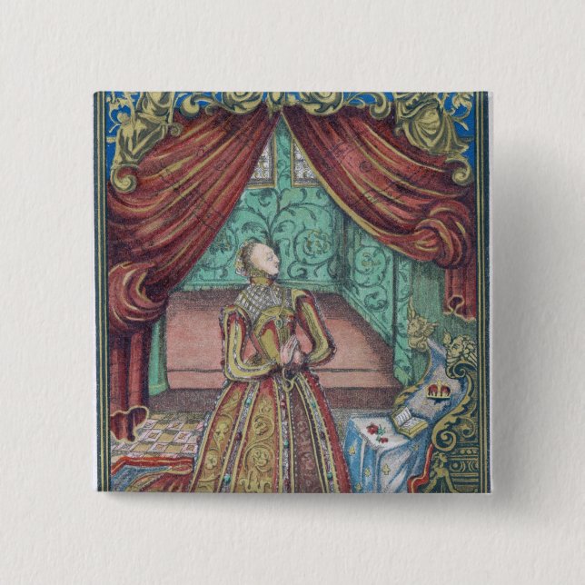 Königin Elizabeth I am Gebet, Frontispiz Button (Vorderseite)