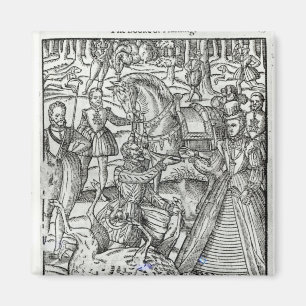 Königin Elizabeth I an einer Hirschjagd Magnet