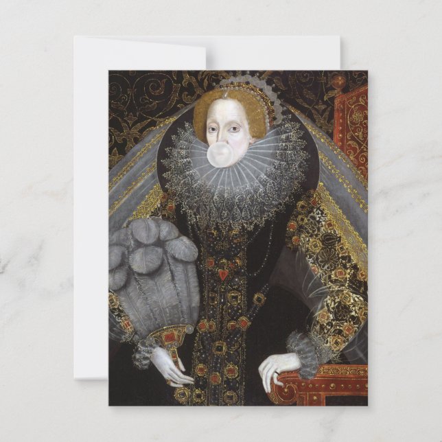 Königin Elizabeth I. bläst ein weißes Kaugummi (Vorderseite)