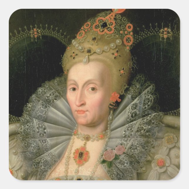 Königin Elizabeth I (Büstenbild) (siehe auch Quadratischer Aufkleber (Vorderseite)
