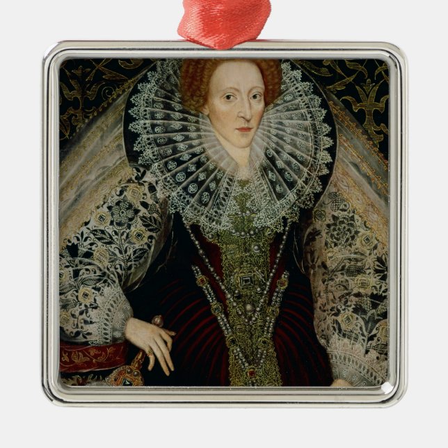 Königin Elizabeth I, c.1585-90 Silbernes Ornament (Vorne)