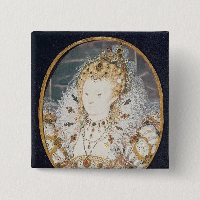 Königin Elizabeth I, c.1595-1600 Button (Vorderseite)