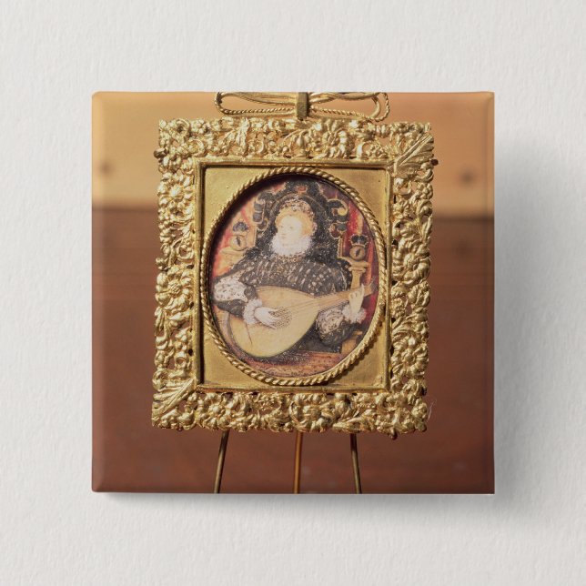 Königin Elizabeth I den Dichtungskitt spielend Button (Vorderseite)