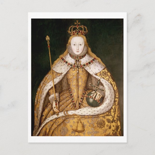 Königin Elizabeth I. in Coronation Robes Postkarte (Vorderseite)