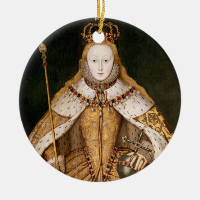 Königin Elizabeth I in den Krönungs-Roben Keramikornament (Vorne)