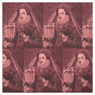 Königin Elizabeth I. in rosa Printwerbung Stoff