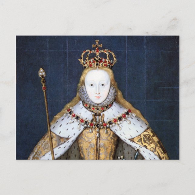 Königin Elizabeth I.: Krönung Postkarte (Vorderseite)