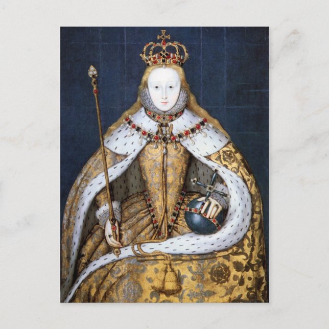 Königin Elizabeth I.: Krönung Postkarte (Vorderseite)