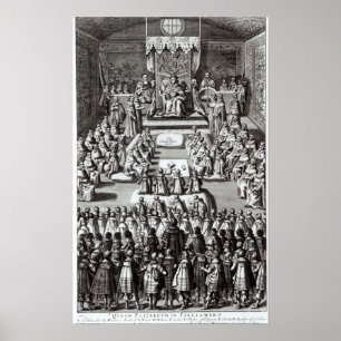 Königin Elizabeth I. und Parlament Poster