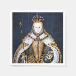 Königin Elizabeth I. von England in Coronation Rob Serviette
