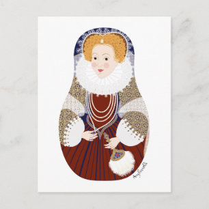 Königin Elizabeth I. von England Matryoshka Postca Postkarte