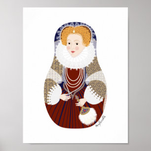 Königin Elizabeth I. von England Matryoshka Poster