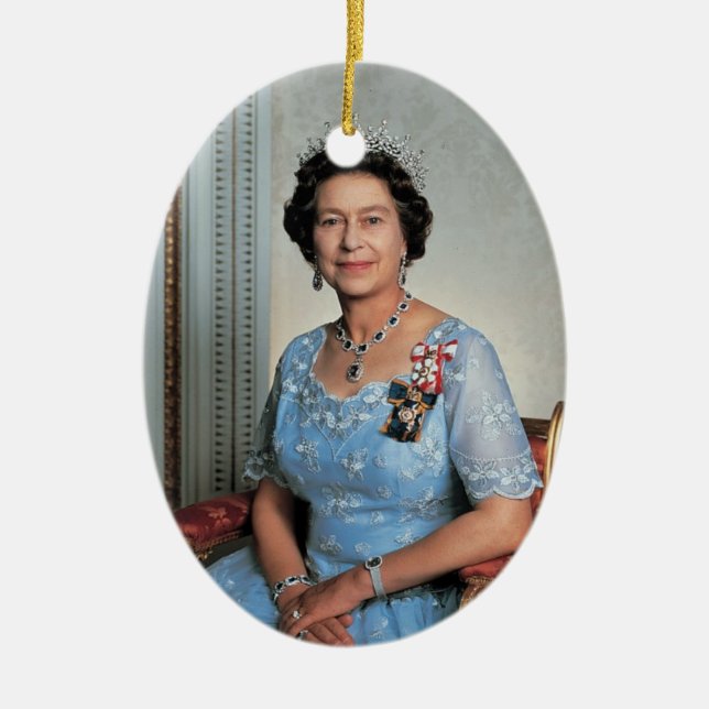 Königin Elizabeth II. Königin des Vereinigten Köni Keramik Ornament (Vorne)