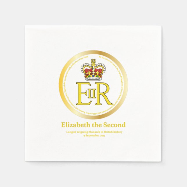 Königin Elizabeth II Reign Serviette (Vorderseite)