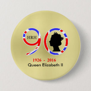 Königin Elizabeth II von England 90. Geburtstag Button