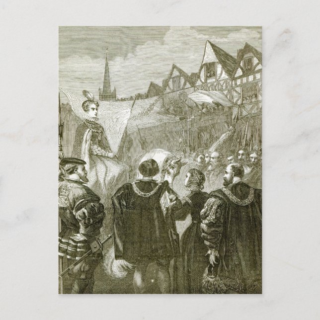 Königin Elizabeth in London Postkarte (Vorderseite)