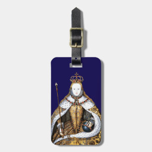 Königin Elizabeth of England Coronation Blue Gepäckanhänger