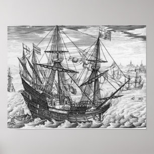 Königin Elizabeths Galleon Poster