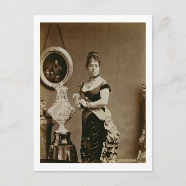 Königin Emma (1836-85) (Sepia-Foto) Postkarte (Vorderseite)